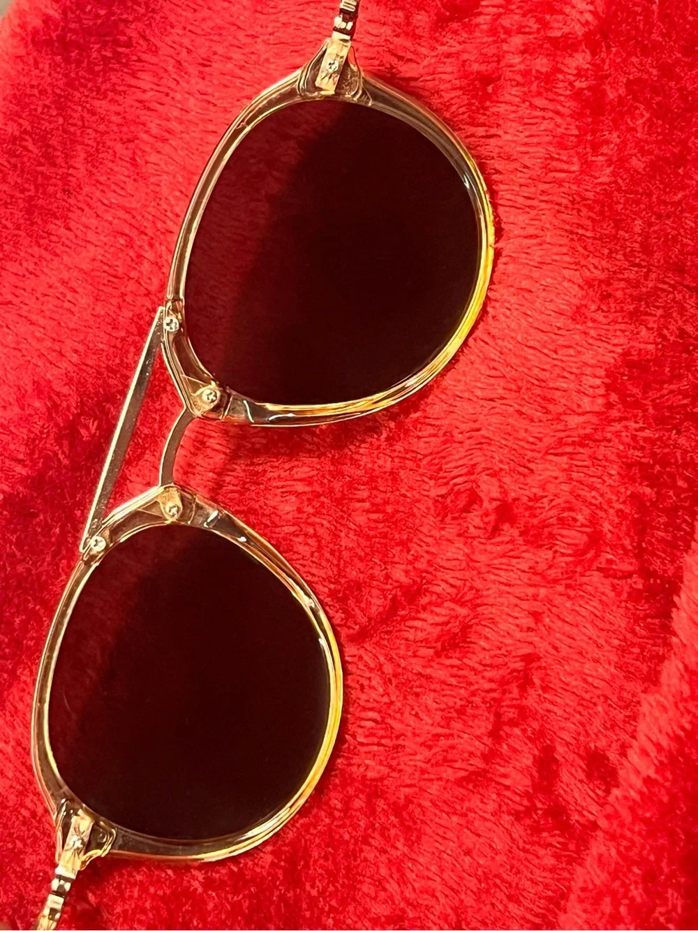 Gold Tone Sunglasses Dark Brown Lenses